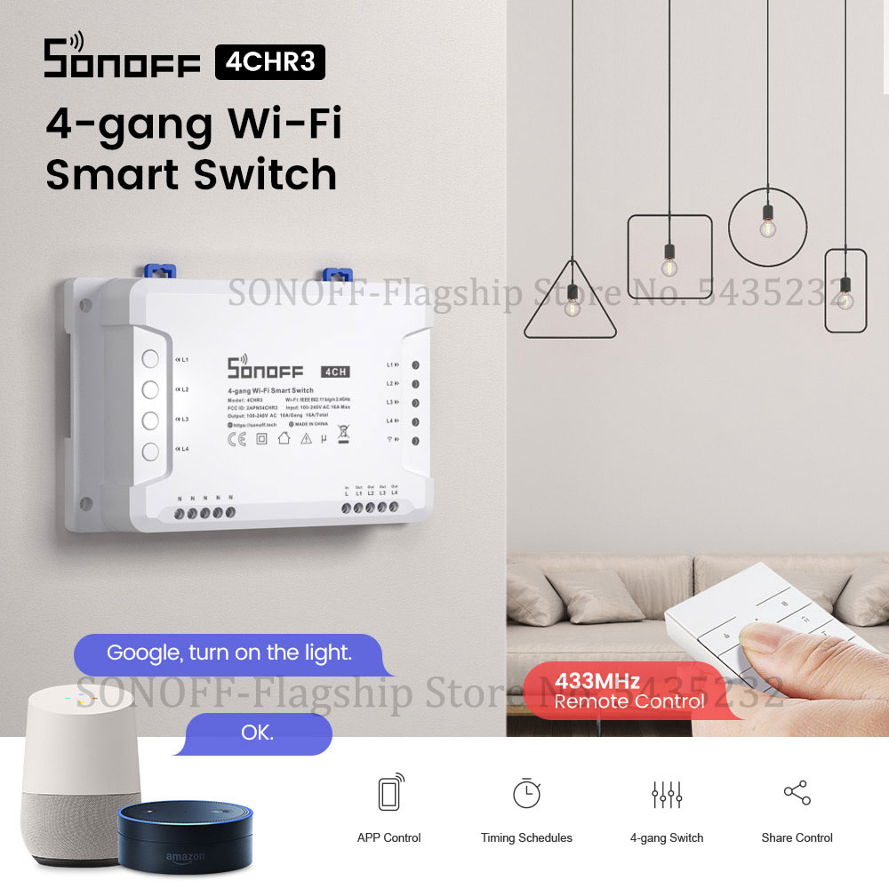 Itead SONOFF 4CH R3 Wifi Điều  - đánh giá và giá Home Automation Ideas